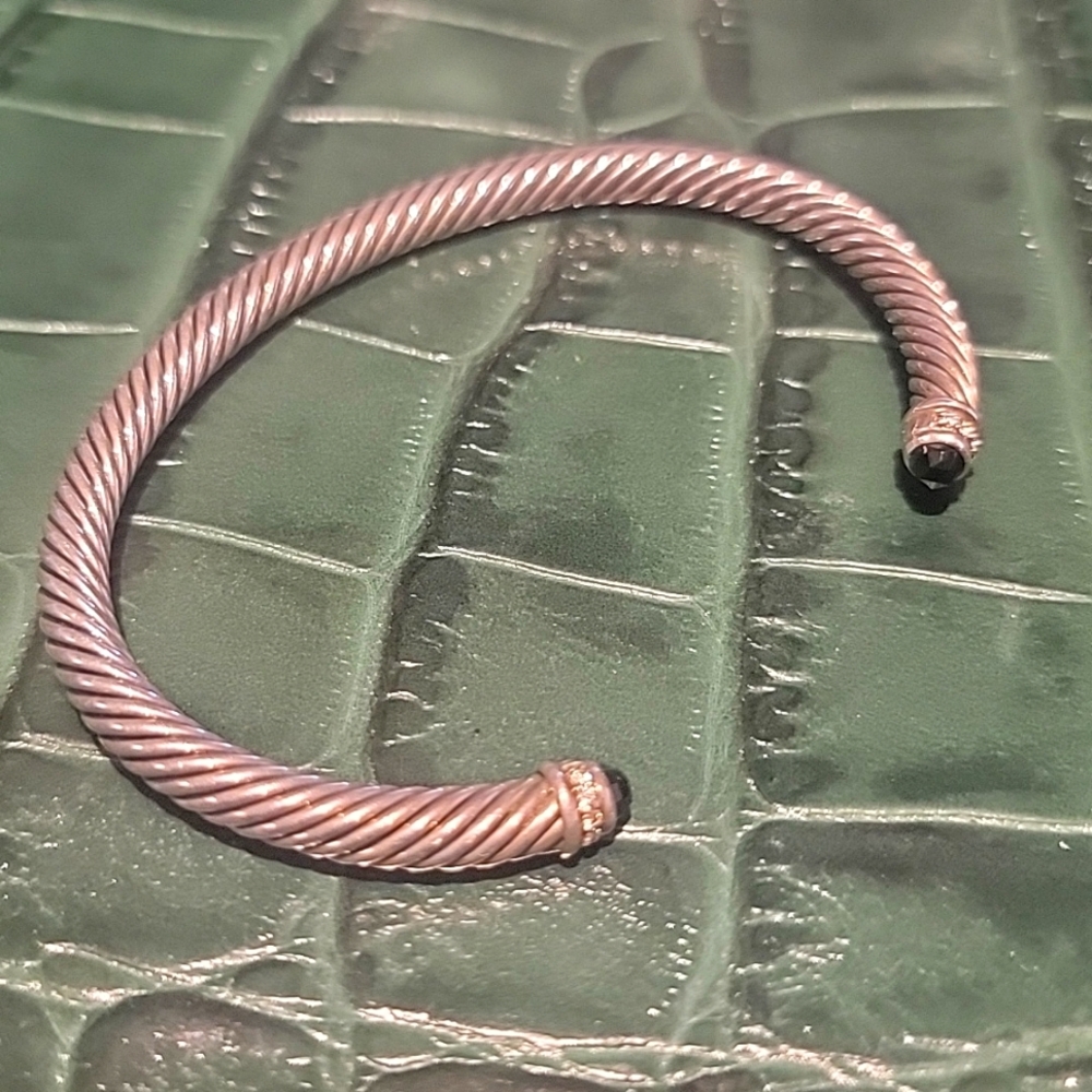 David Yurman 5mm Cable Bracelet with Hematine & Diamonds - Picture 3 of 7
